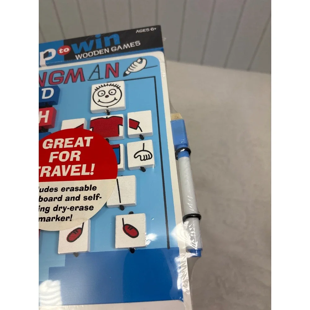 Melissa & Doug Flip to Win Wooden Hangman Travel Game with Dry Erase Marker